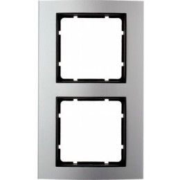 10123004 Рамка B.3 Алюминий / Антрацитовый 2-постовая вертикальная Berker