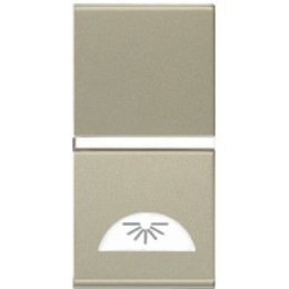 N2104.2 CV Механизм 1-клавишной кнопки с клавишей и символом СВЕТ, 1-модульный, серия Zenit, цвет шампань, ABB