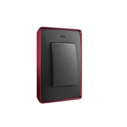 8201610-252 Рамка декоративная, 1 пост, Select, Simon 82 Detail, графит-красный металлик