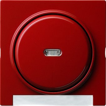 067043 Одинарная клавиша с подсветкой и полем для надписи Красный Gira S-color
