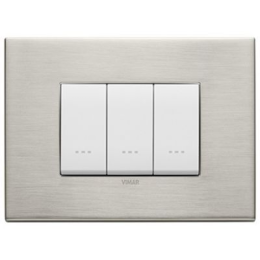 22653.11 Рамка Eikon EXE Никель матовый 3-модульная Vimar