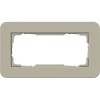 1002418	 Рамка с белой подложкой без перегородки E3 Светло-бежевый / Белый 2-постовая Gira