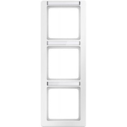 10136019 Рамка Q.1 Алюминий / Полярная белизна 3-постовая вертикальная Berker
