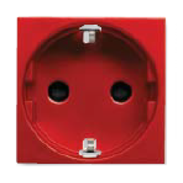 N2288 RJ Розетка SCHUKO с заземлением для специальных сетей, со шторками, 16А / 250В, серия Zenit, цвет красный, ABB