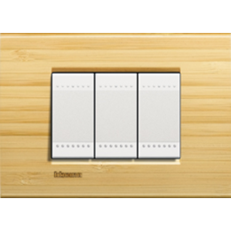 LNA4802LBA Рамка LivingLight Квадрат Бамбук 2-модульная Bticino