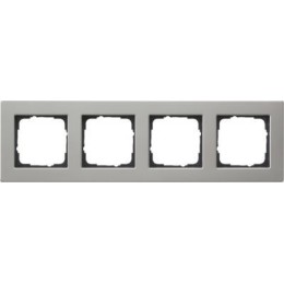 0214335 Рамка установочная для монтажа заподлицо E2 Нержавеющая сталь 4-постовая Gira