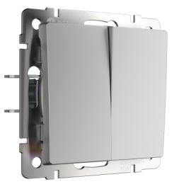 WL06-SW-2G-2W Выключатель двухклавишный проходной (серебряный) Antik Werkel a029823