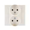 1590457-031 Розетка двойная без заземления, 16А 250В, винтовой зажим, слоновая кость Simon 15