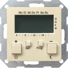 118601 Радиотермостат с часами Кремовый Gira