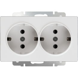 WL01-SKG-02-IP20 Розетка двойная с заземлением (белая) Antik Werkel a033471