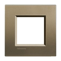 LNA4802SQ Рамка LivingLight Квадрат Коричневый шелк 2-модульная Bticino