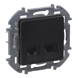 Двойная розетка RJ 45 - категория 6 - UTP Антрацит Legrand INSPIRIA 673843