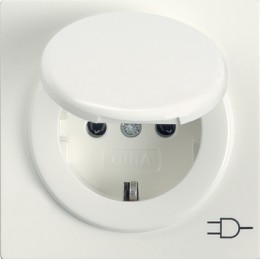 045440 Розетка с заземляющими контактами и крышкой Белый Gira S-color