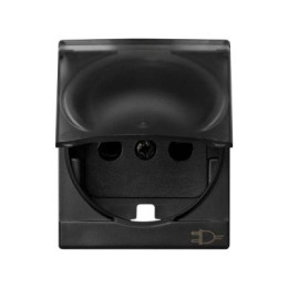 82090-58 Накладка с защитными шторками и крышкой на розетку с заземляющим контактом, S82C, графит Simon