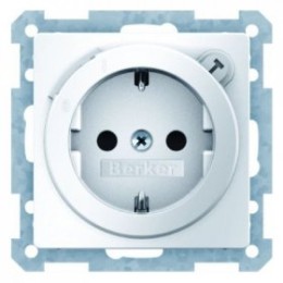 47086089 Штепсельная розетка SCHUKO с предохранительным автоматом цвет: полярная белизна, с эффектом бархата с защитой от детей, Q.1 Berker