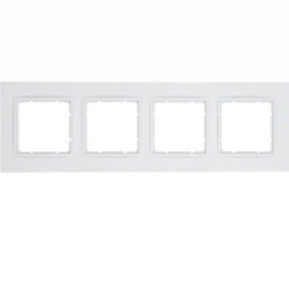 10146914 Рамка B.7 Полярная белизна, алюминий 4-постовая Berker