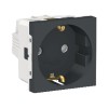 NU303754 Розетка с заземл., со шторк., винт. зажим, 16А, 250В, 2 мод Антрацит Schneider Electric