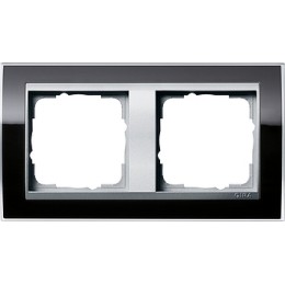 0212736 Рамка Event Clear Черный / Алюминий 2-постовая Gira