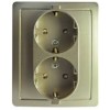 1590451-034 Розетка двойная с заземлением Schuko с защитными шторками, винтовой зажим, 16А 250В, шампань Simon 15