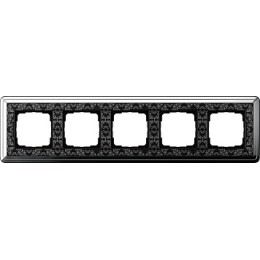 0215682 Рамка Classix Art Хром / Черный 5-постовая Gira