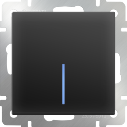 WL08-SW-1G-2W-LED Выключатель одноклавишный проходной с подсветкой (черный матовый) Antik Werkel a029868