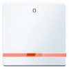 16246089 Клавиша выключателя с оранжевой линзой и оттиском "0" цвет: полярная белизна, с эффектом бархата, Q.1 Berker