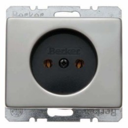 6161140004 Штепсельная розетка без защитного контакта цвет: нержавеющая сталь Arsys Berker