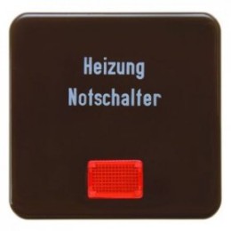 156801 Клавиша с красной линзой и надписью "Heizung Notschalter" цвет: коричневый, с блеском Влагозащищенный скрытый монтаж IP44 Berker