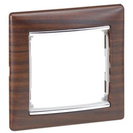 770371 Рамка Valena Темное дерево / Серебро 1-постовая Legrand