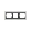 82837-31 Рамка декоративная, 3 поста, Simon 82 Nature, Металл, матовая сталь-графит