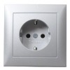 47429939 Штепсельная розетка SCHUKO с крышкой цвет: алюминий, матовый S.1 Berker
