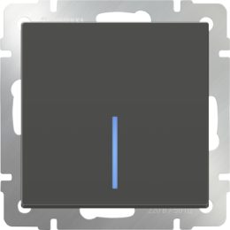 WL07-SW-1G-2W-LED Выключатель одноклавишный проходной с подсветкой (серо-коричневый) Antik Werkel a035909