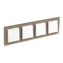 ATN320504 Рамка четверная Schneider Electric Atlasdesign Nature, шампань стекло