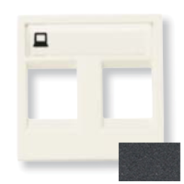 N2218.2 AN Накладка для 2-х суппортов/разъёмов типа 2017... и/или 2018..., 2-модульная, серия Zenit, цвет антрацит, ABB