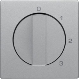 10966084 Центральная панель с вращающейся ручкой для 3-уровневого выключателя, Q.1/Q.3, цвет: алюминиевый, с эффектом бархата Berker