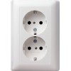 078303 Розетка двойная с заземляющими контактами в комплекте с рамкой белый глянец Белый Gira