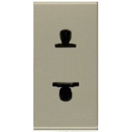 N2135 CV Розетка стандартная смешанная в сборе без заземления, 16А / 250В, серия Zenit, цвет шампань, ABB