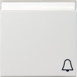 067327 Клавиша с полем для надписи и символом "звонок" белый матовый Белый Gira