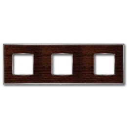 FD01313WCB Рамка Vintage Wood Wenge / Bright chrome 3-постовая Fede