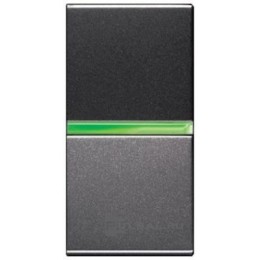 N2101.5 AN Механизм 1-клавишного 1-полюсного выключателя с клавишей с контрольной подсветкой, 1-модульный, серия Zenit, цвет антрацит, ABB