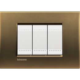 LNA4802BZ Рамка LivingLight Квадрат Бронза 2-модульная Bticino