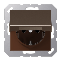 A1520BFKLMO А серия Мокко Розетка с заземлением с откидной крышкой Jung 16А/250В