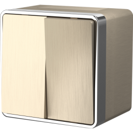 WL15-03-02 Выключатель двухклавишный влагозащищенный Gallant (шампань рифленый) Gallant Werkel a041422