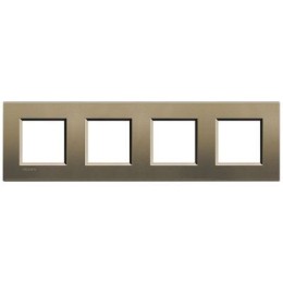 LNA4802M4SQ Рамка LivingLight Квадрат Коричневый шелк 2+2+2+2 модуля Bticino