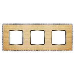 FD01453OCB Рамка Belle Epoque Wood OAK / bright chrome 3-постовая гор/верт. Fede