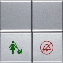 N2244.5 PL Механизм выключателя Не беспокоить/Уборка номера, 2-модульный, серия Zenit, цвет серебристый, ABB