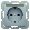 47501404 Штепсельная розетка SCHUKO с полем для надписей цвет: алюминий, матовый B.1/B.7 Glas Berker