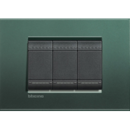 LNA4802PK Рамка LivingLight Квадрат Зеленый шелк 2-модульная Bticino