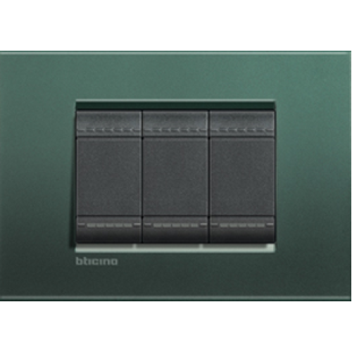 LNA4802PK Рамка LivingLight Квадрат Зеленый шелк 2-модульная Bticino