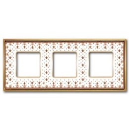 FD01343MAOB Рамка Vintage Porcelain Brown LYS / Золото 3-постовая Fede
